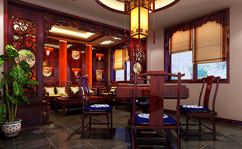 洋浦经济开发区古典中式风格茶楼包间设计装修效果图